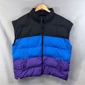 LEGO x Target Puffer Vest Mens XL Black Blue Purple Colorblock Zip Lined Warm